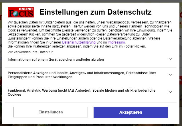 Beispiel Cookies Focus